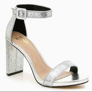 Mix No 6 Silver Block Heels Size 7 Worn Once